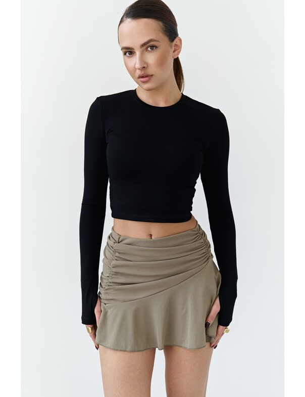 Лонгслів топ з вирізом на пальчик