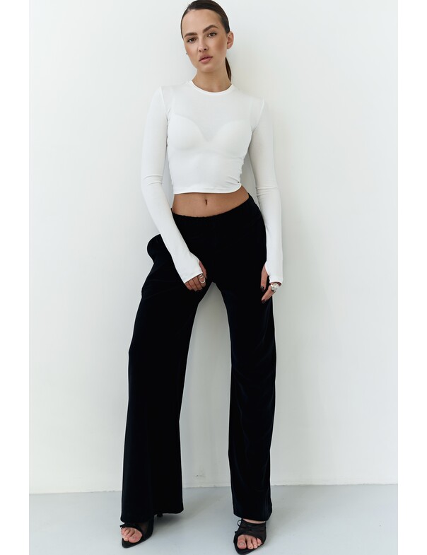 Лонгслив топ с вырезом на пальчик