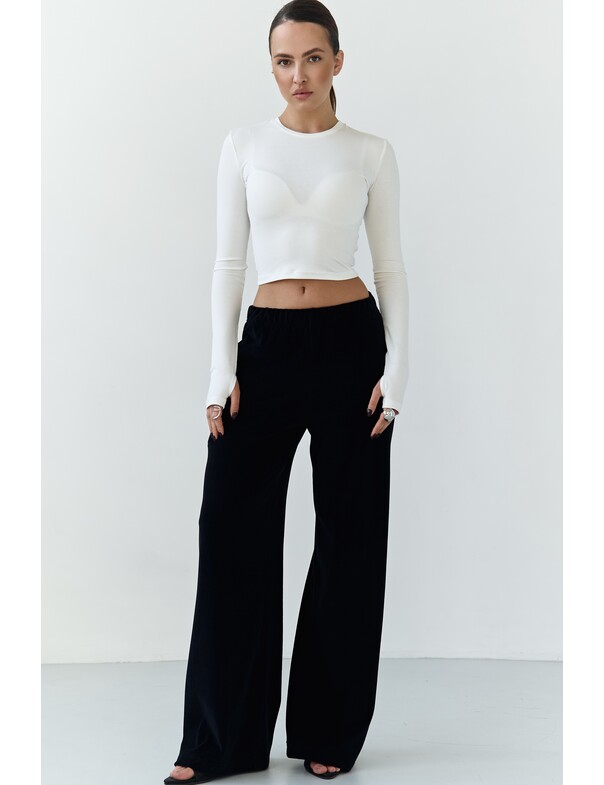 Лонгслів топ з вирізом на пальчик