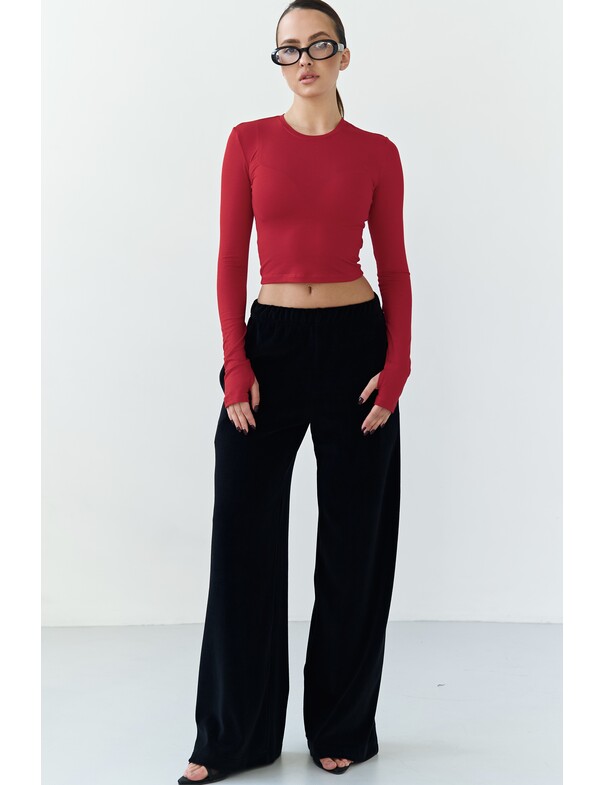 Лонгслив топ с вырезом на пальчик