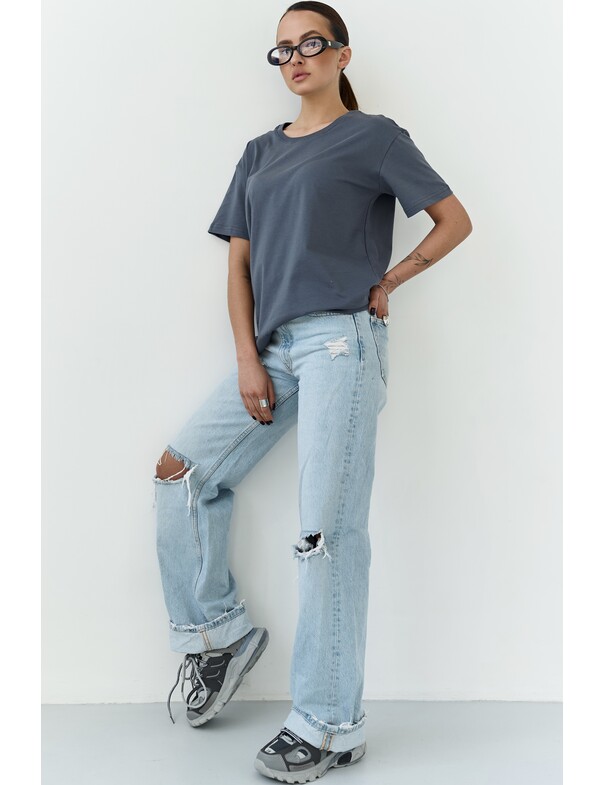 Жіноча футболка коттон колір чорний 1