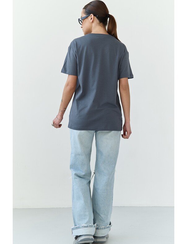 Жіноча футболка коттон колір чорний 1