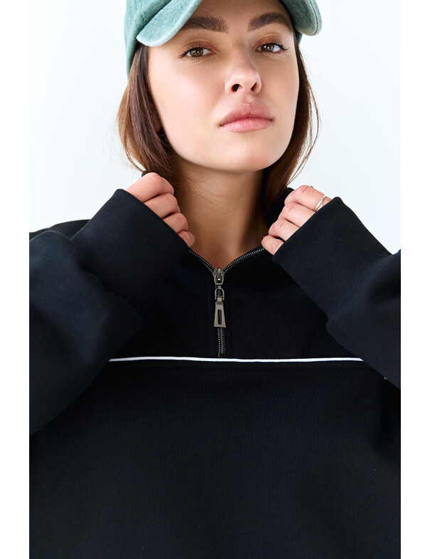 Свитшот с кантом из плотного хлопка