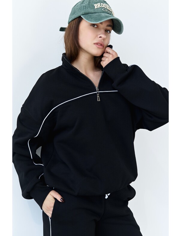 Світшот з кантом із щільної бавовни