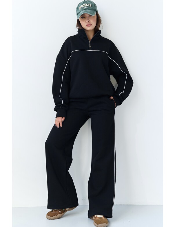 Штани з кантом із щільної бавовни