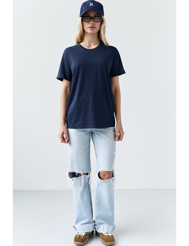 Жіноча футболка коттон колір чорний 1