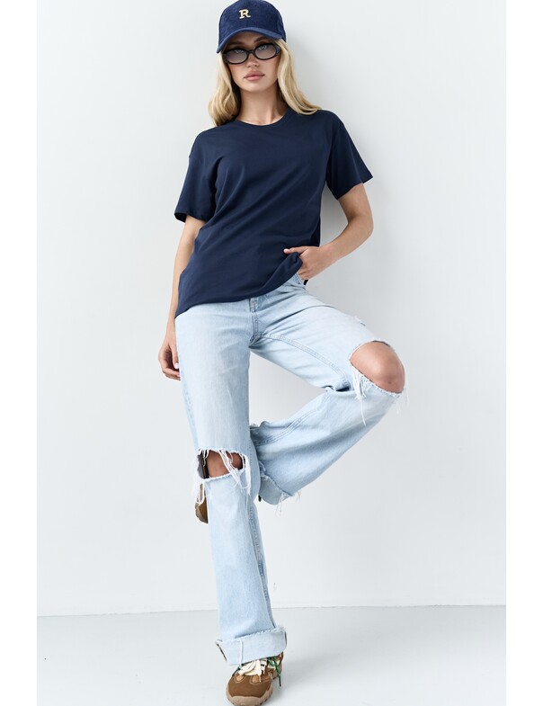 Жіноча футболка коттон колір чорний 1