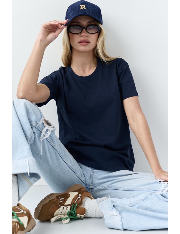 Жіноча футболка коттон колір чорний 1