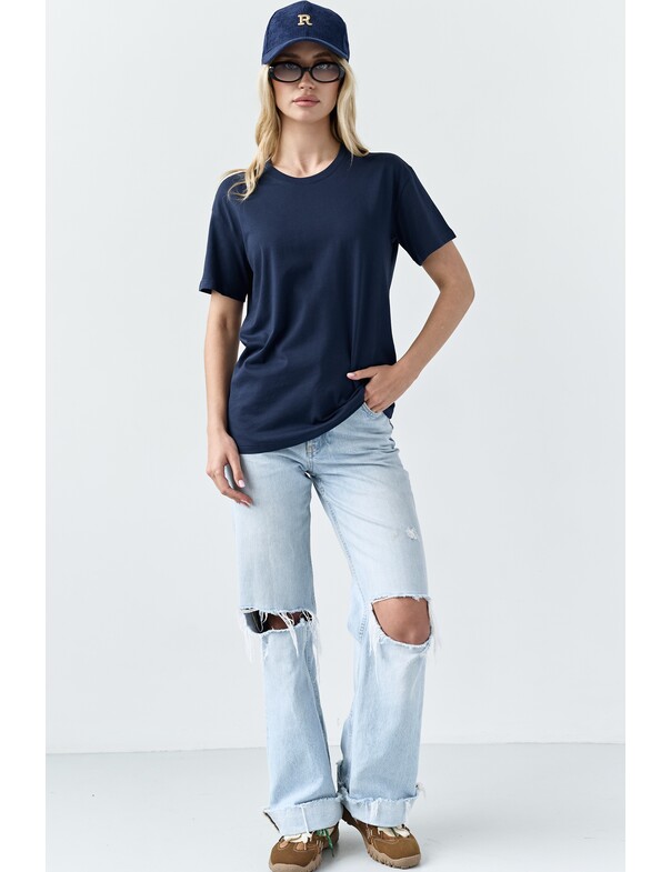 Жіноча футболка коттон колір чорний 1