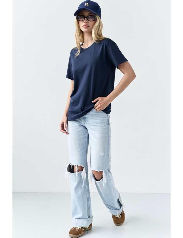 Жіноча футболка коттон колір чорний 1