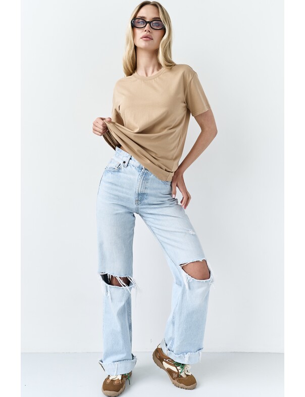 Жіноча футболка коттон колір чорний 1