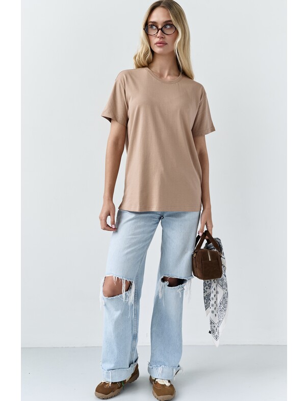 Жіноча футболка коттон колір чорний 1