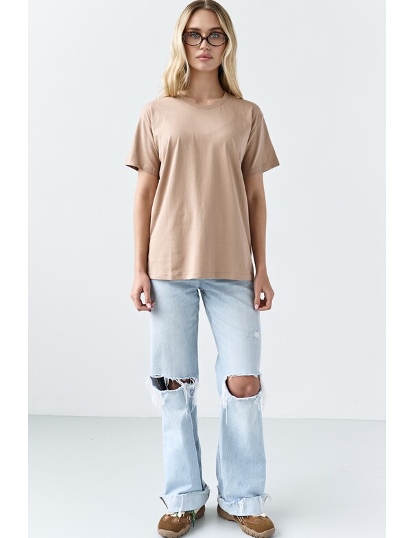 Жіноча футболка коттон колір чорний 1