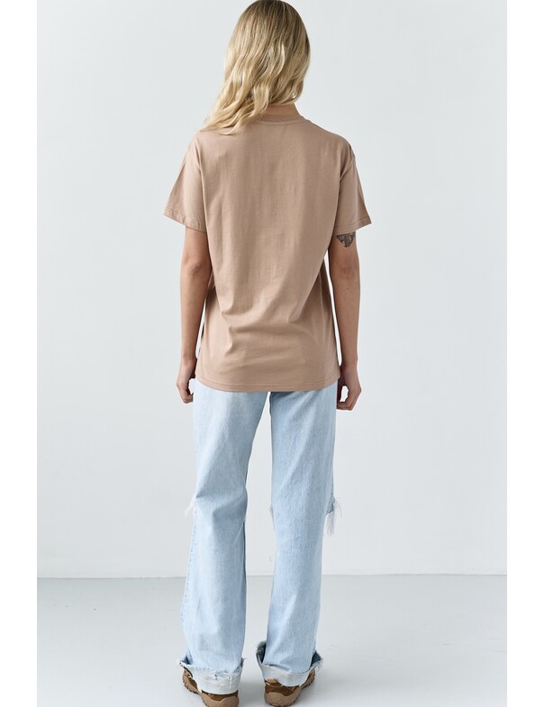 Жіноча футболка коттон колір чорний 1