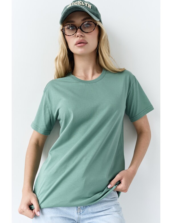 Жіноча футболка коттон колір чорний 1