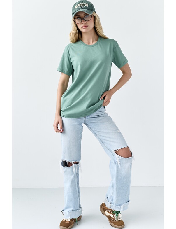 Жіноча футболка коттон колір чорний 1