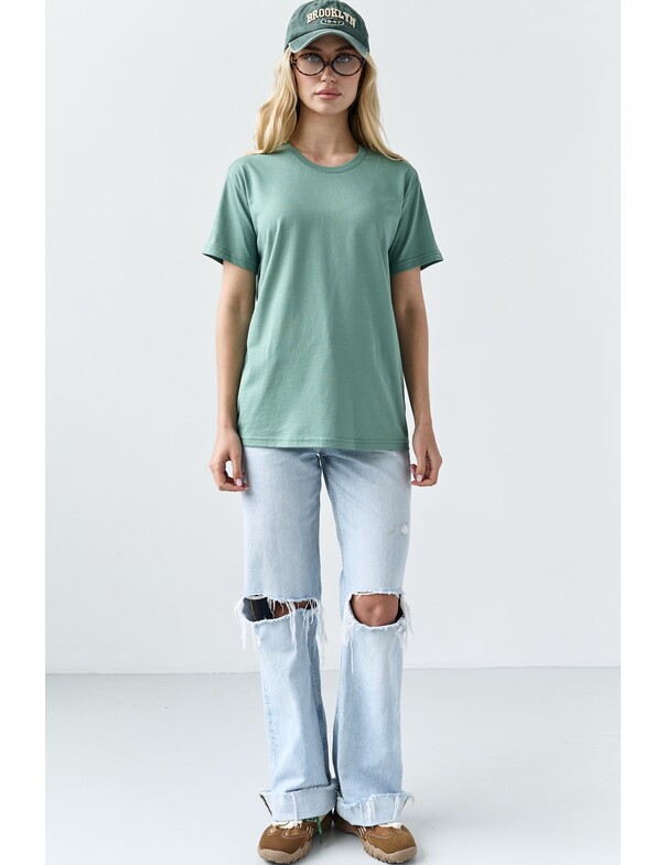 Жіноча футболка коттон колір чорний 1