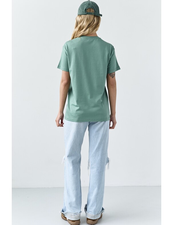 Жіноча футболка коттон колір чорний 1