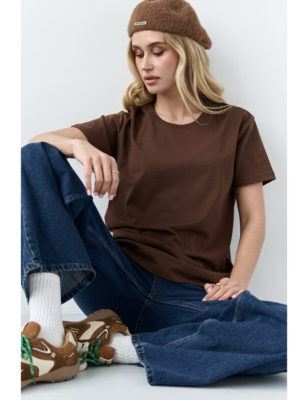 Жіноча футболка коттон колір чорний 1