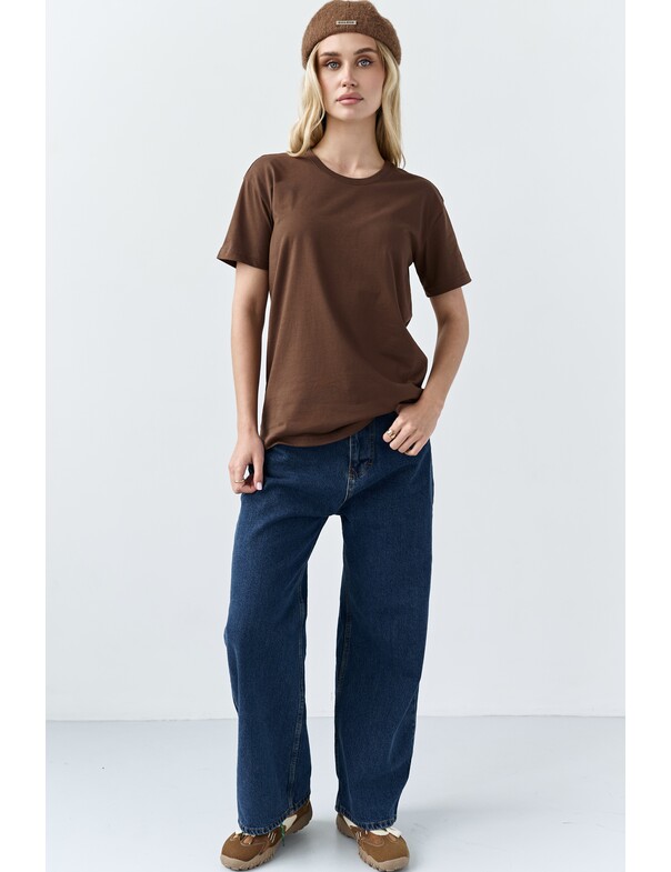 Жіноча футболка коттон колір чорний 1