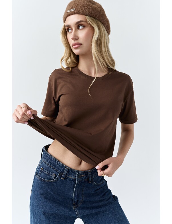 Жіноча футболка коттон колір чорний 1