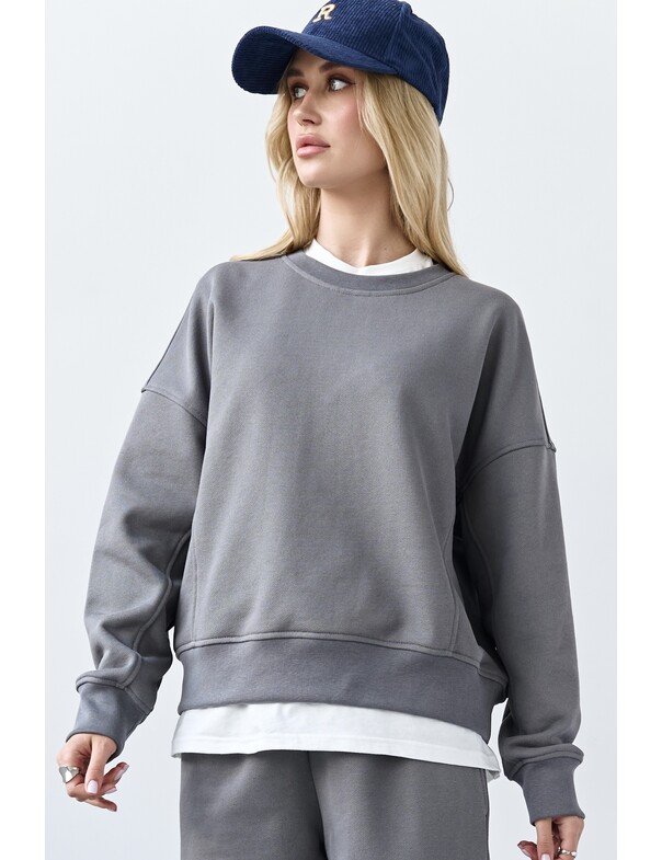 Свитшот оверсайз из плотного хлопка