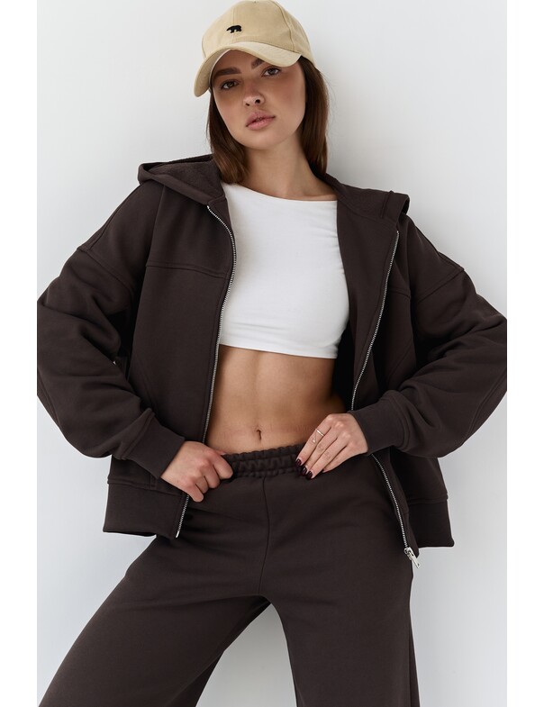 Худи на молнии из плотного хлопка