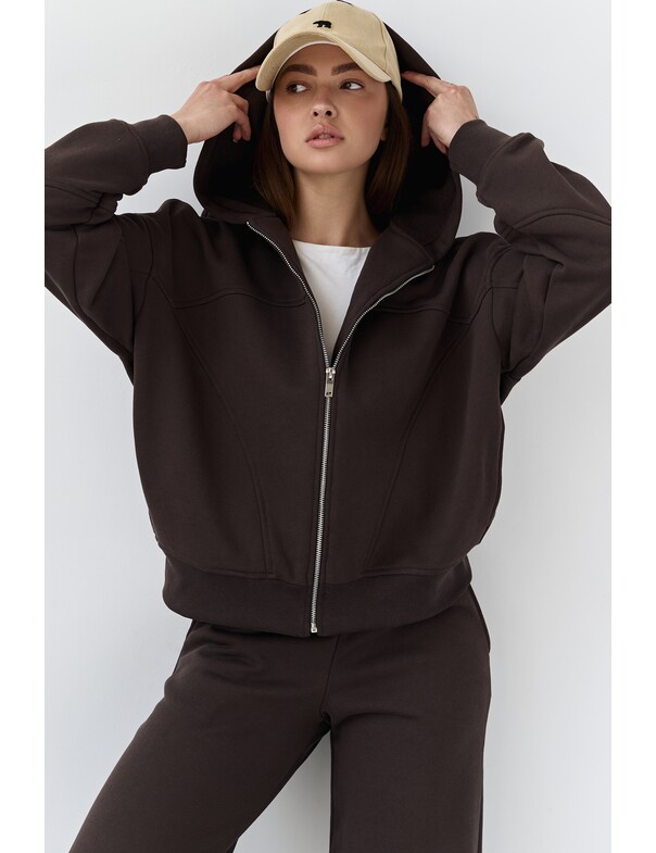 Худи на молнии из плотного хлопка