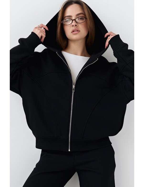 Худи на молнии из плотного хлопка