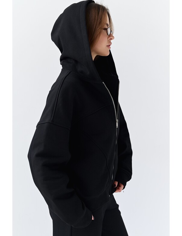 Худи на молнии из плотного хлопка