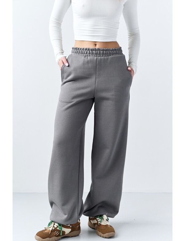 Штани на стяжках з щільної бавовни