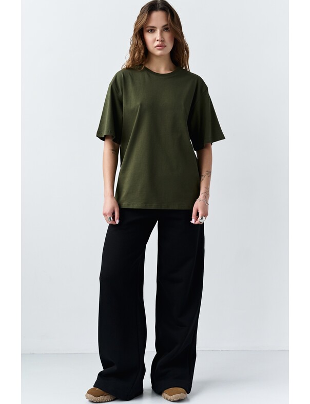 Унісекс футболка коттон оверсайз колір світло-оливковий 1