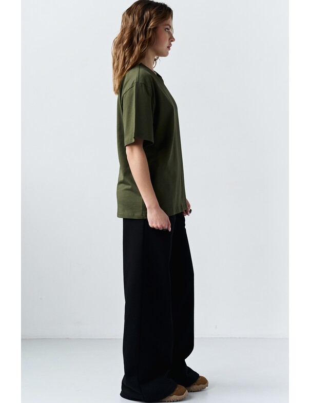 Унісекс футболка коттон оверсайз колір світло-оливковий 1