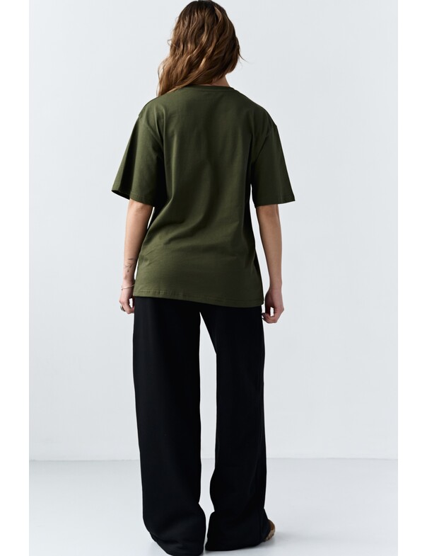 Унісекс футболка коттон оверсайз колір світло-оливковий 1