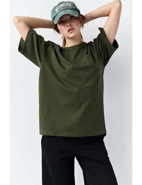 Унісекс футболка коттон оверсайз колір світло-оливковий 1