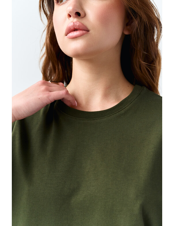 Унісекс футболка коттон оверсайз колір світло-оливковий 1