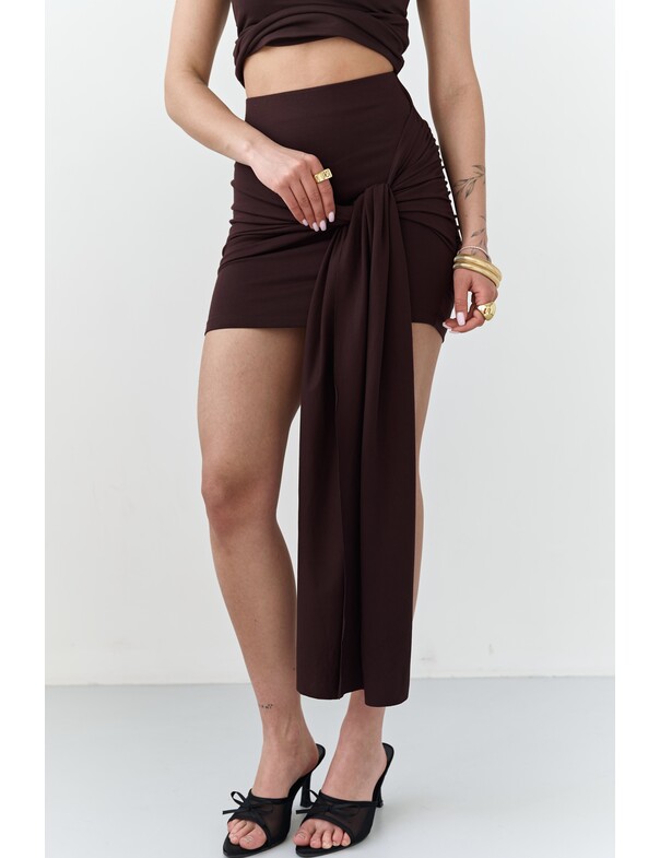 Юбка мини с завязкой