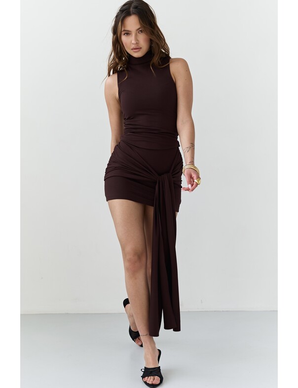 Спідниця міні з зав'язкою