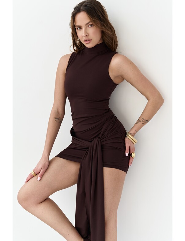 Юбка мини с завязкой