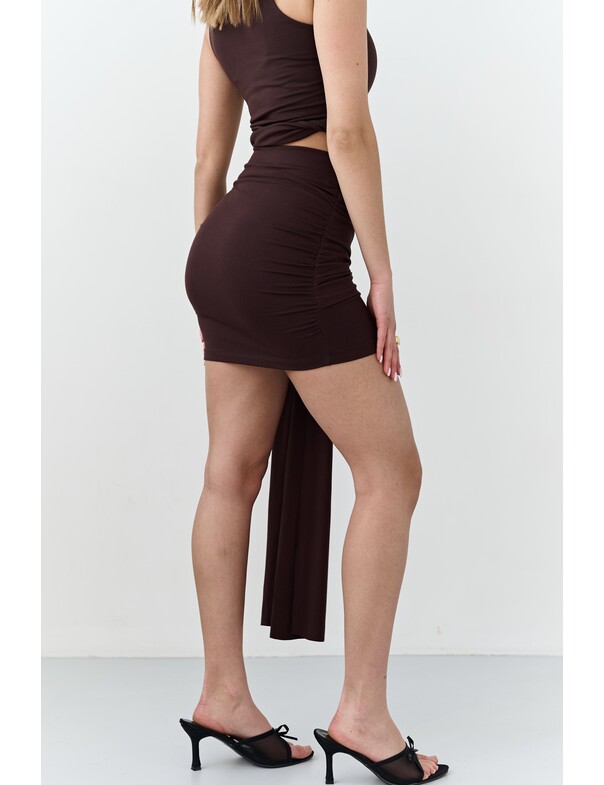 Юбка мини с завязкой