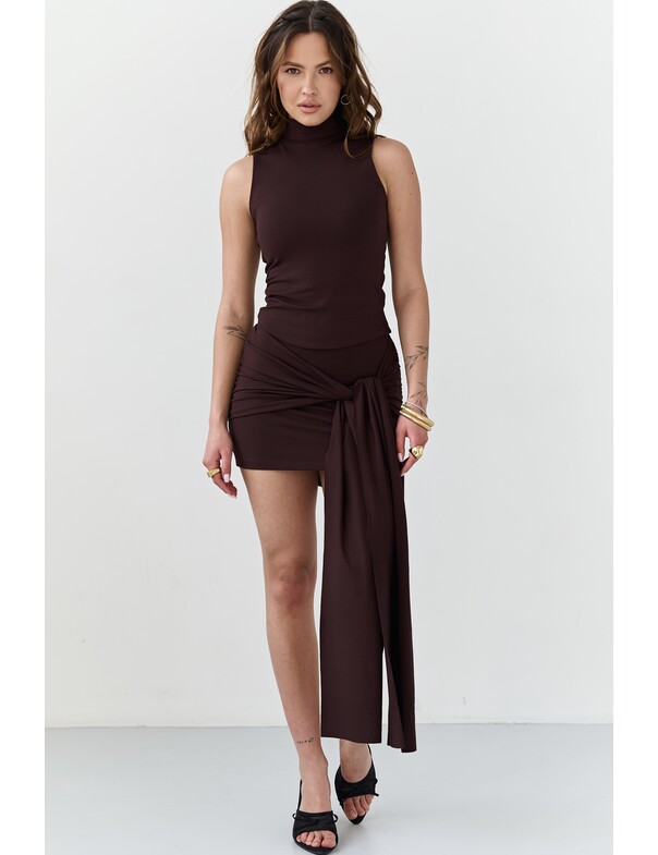 Юбка мини с завязкой