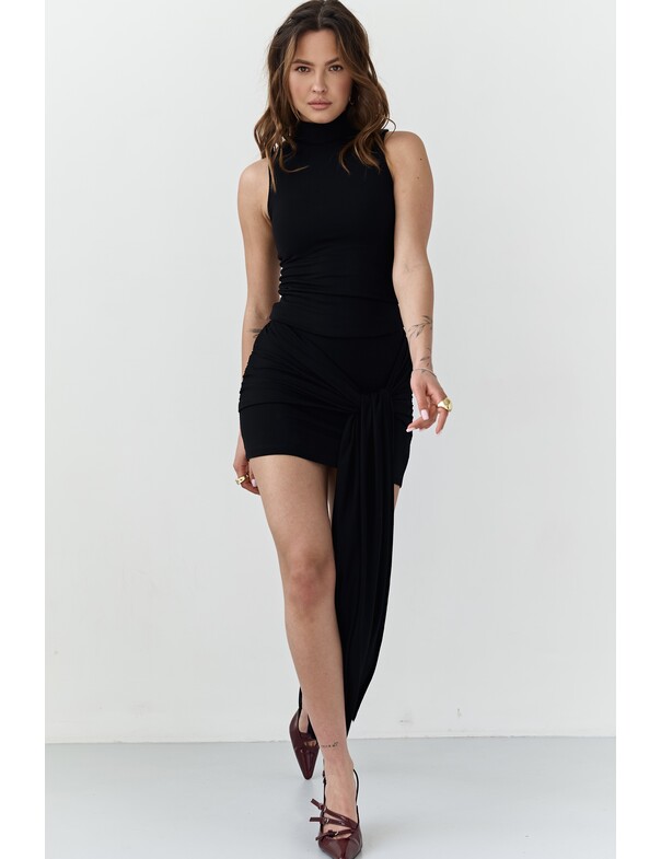 Юбка мини с завязкой