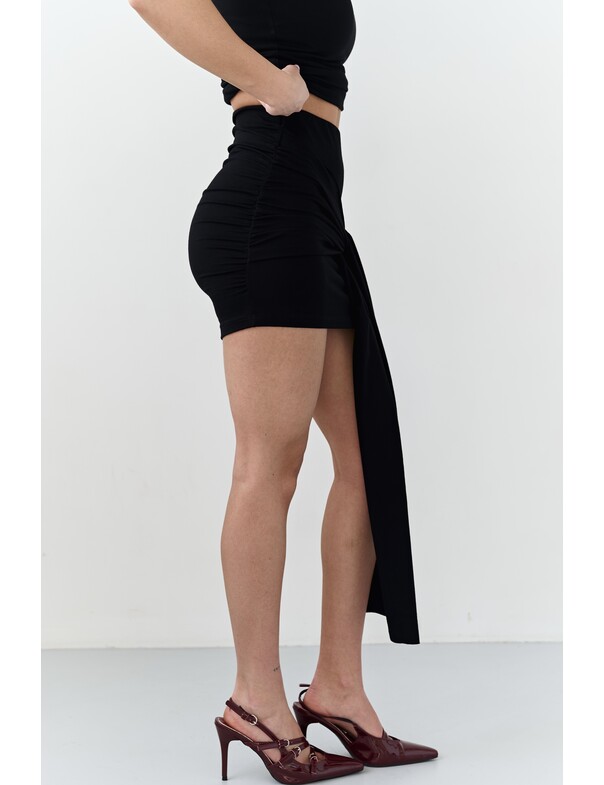 Юбка мини с завязкой