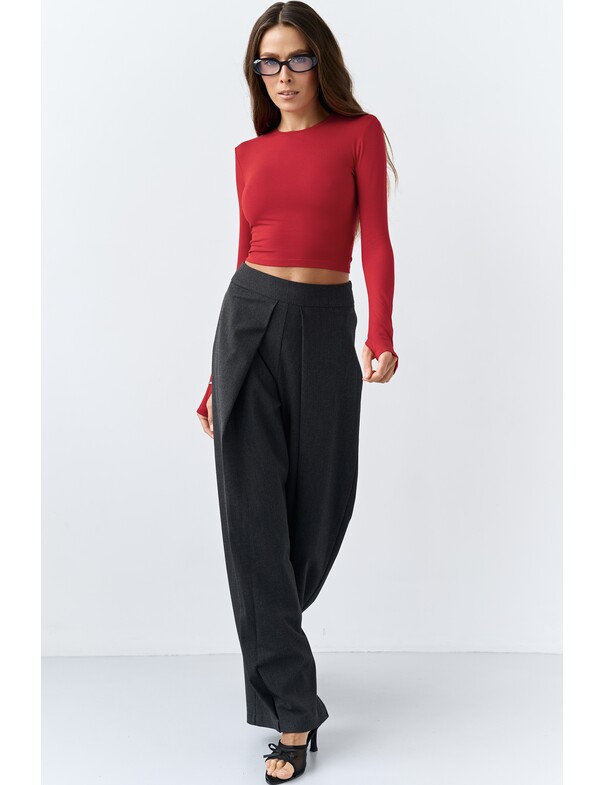 Лонгслів топ з вирізом на пальчик