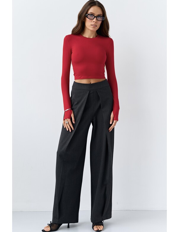 Лонгслів топ з вирізом на пальчик