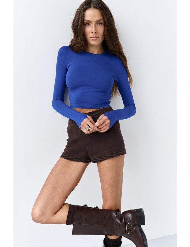 Лонгслив топ с вырезом на пальчик