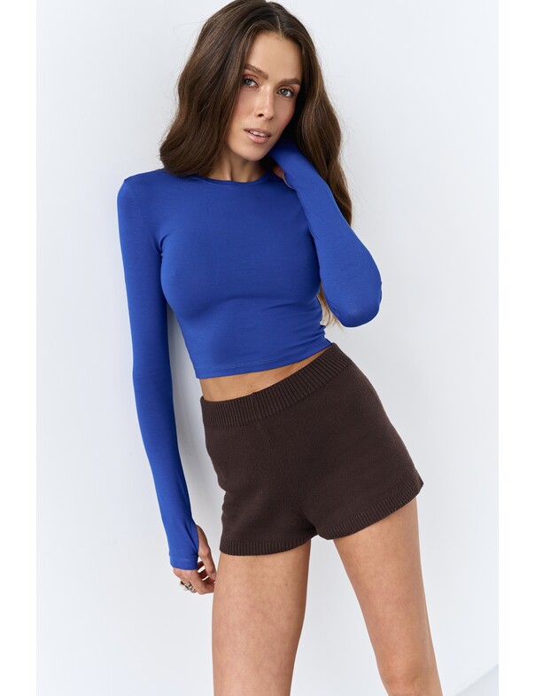 Лонгслів топ з вирізом на пальчик