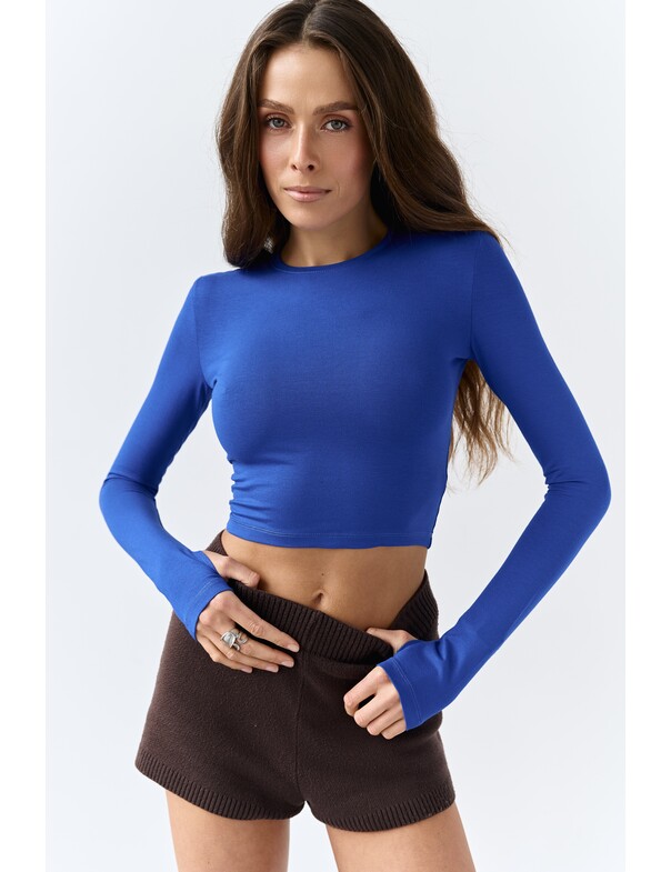 Лонгслив топ с вырезом на пальчик