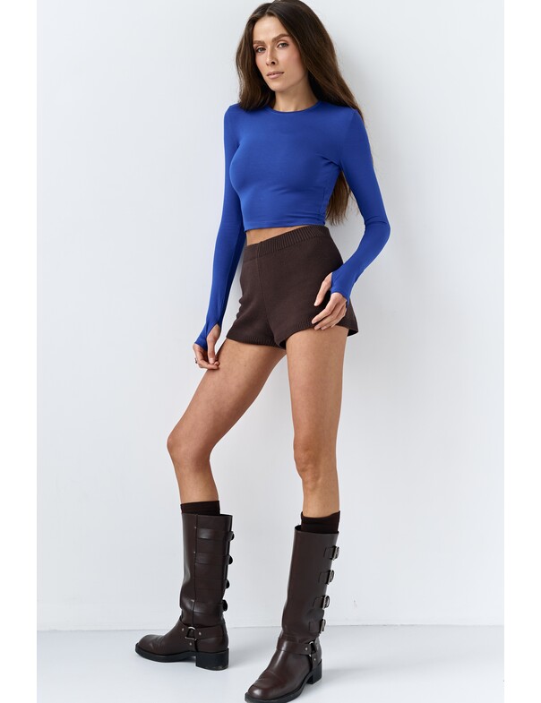 Лонгслів топ з вирізом на пальчик