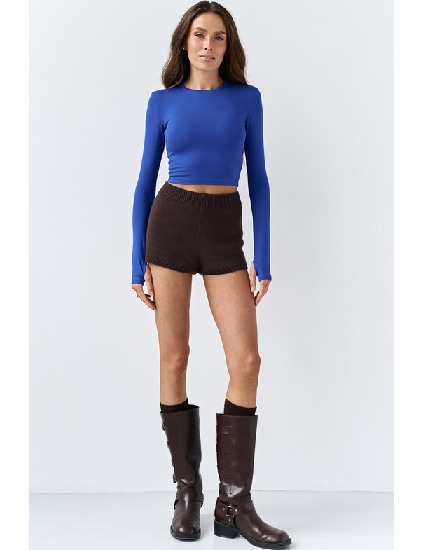 Лонгслів топ з вирізом на пальчик